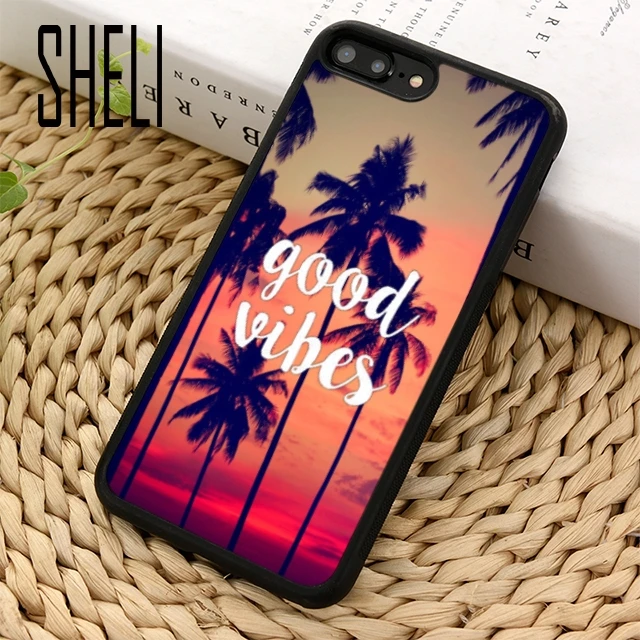 SHELI Good Vibes пальмовые деревья пляжный чехол для телефона iPhone 5 6 6s 7 8 plus 11 pro X XR XS max