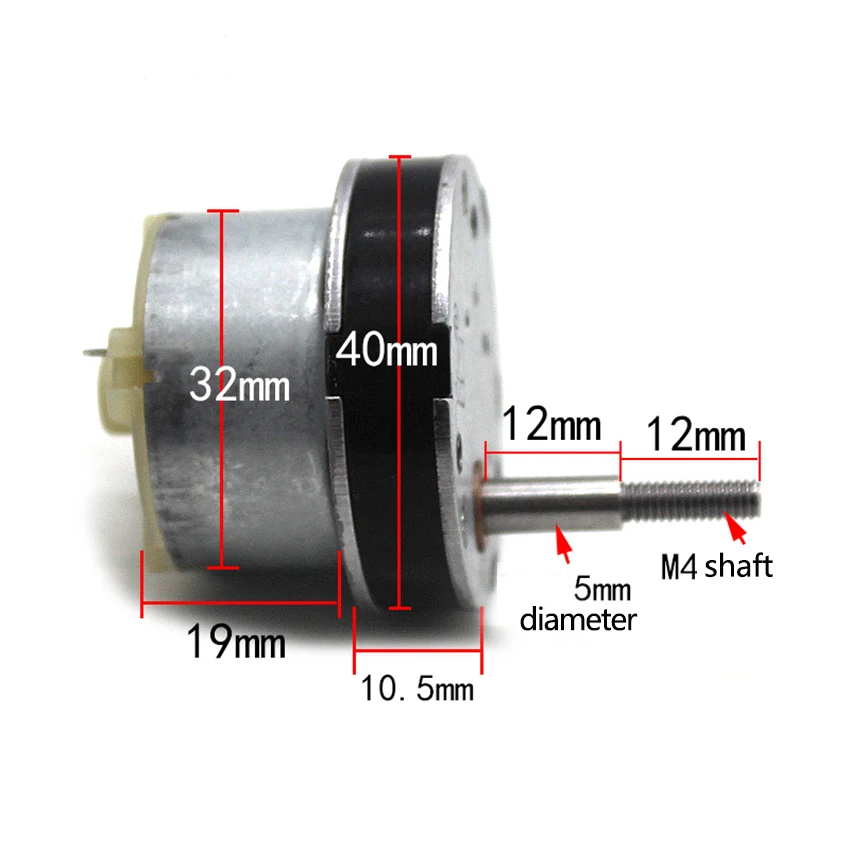 Детали для 12 вольтового источника электропитания постоянного тока для игрушка низкая Скорость 10 об/мин 500 мотор-редуктор 5 мм переплетенную шахту набор «сделай сам» для интеллигентая(ый) робот