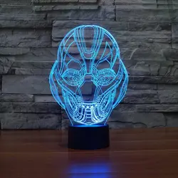 Новинка 3D светодиодный визуальный Мистик рисунок Форма светильник USB 7 цветов Настольная лампа творческий Украшения в спальню сна Ночная