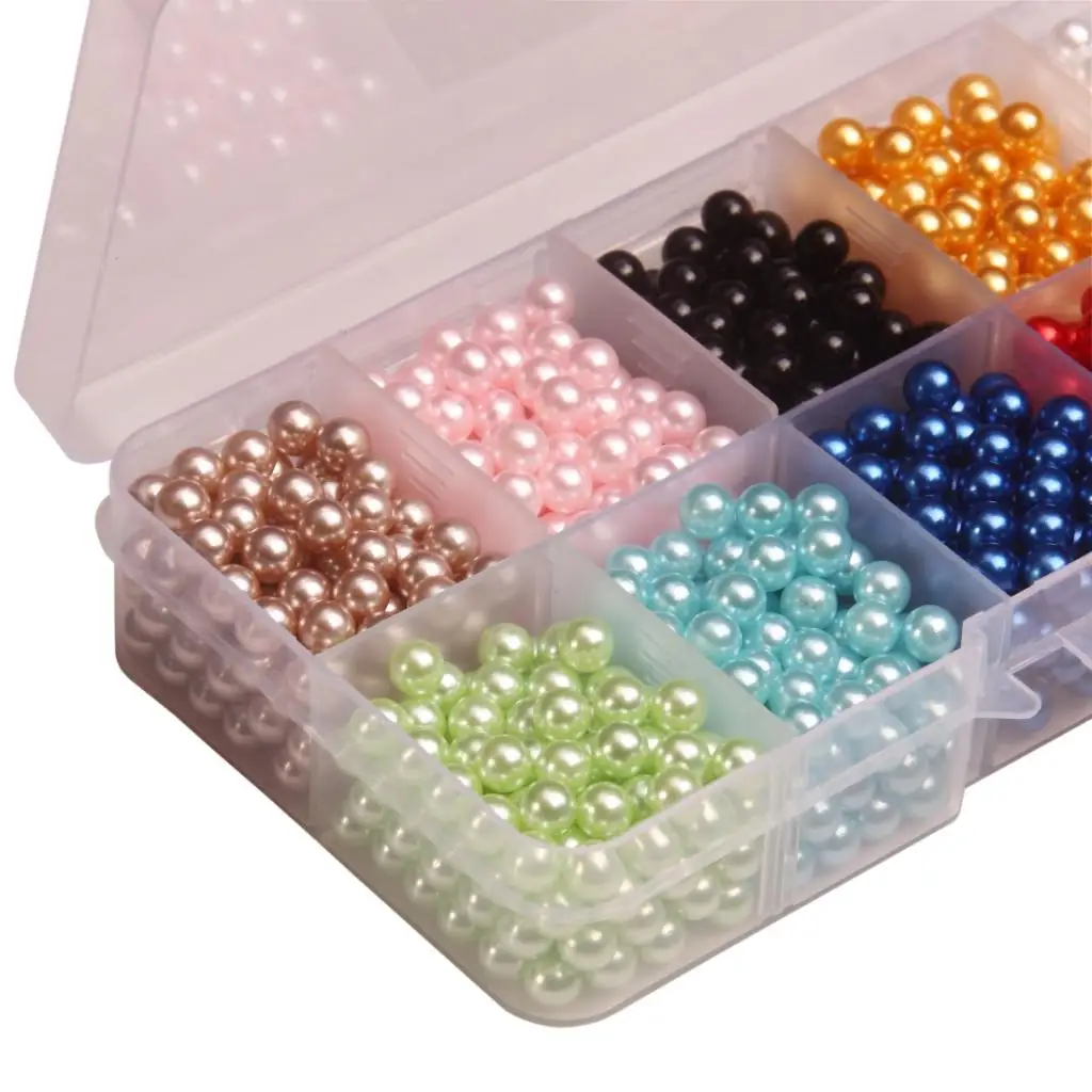 3mm 4mm 5mm 6mm Colored Faux Pearls No Hole ABS Plastic Loose Beads DIY Jewelry Making Craft
