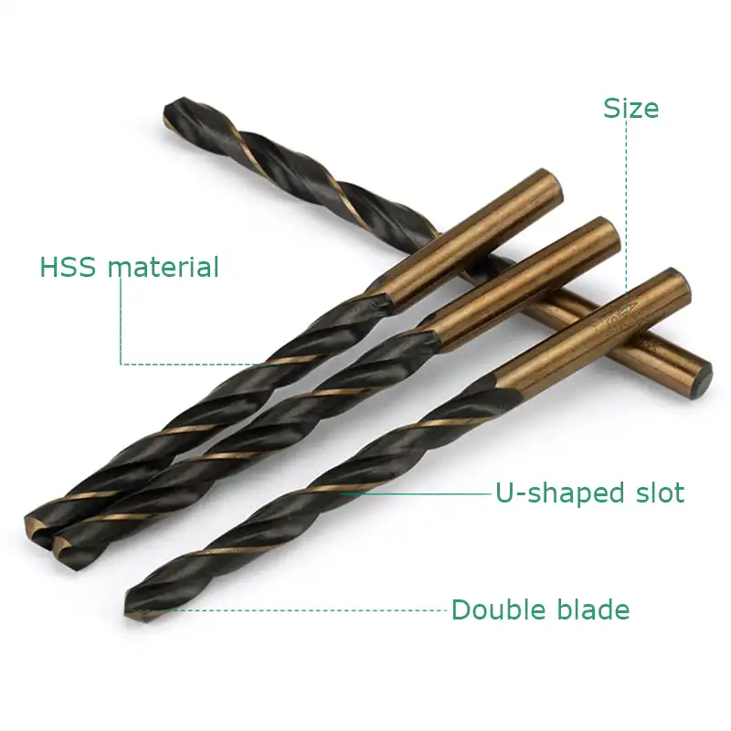 0.5-14mm HSS M2 Twist Drill Bits For Stainless Steel Aluminum Iron Metal Cutting