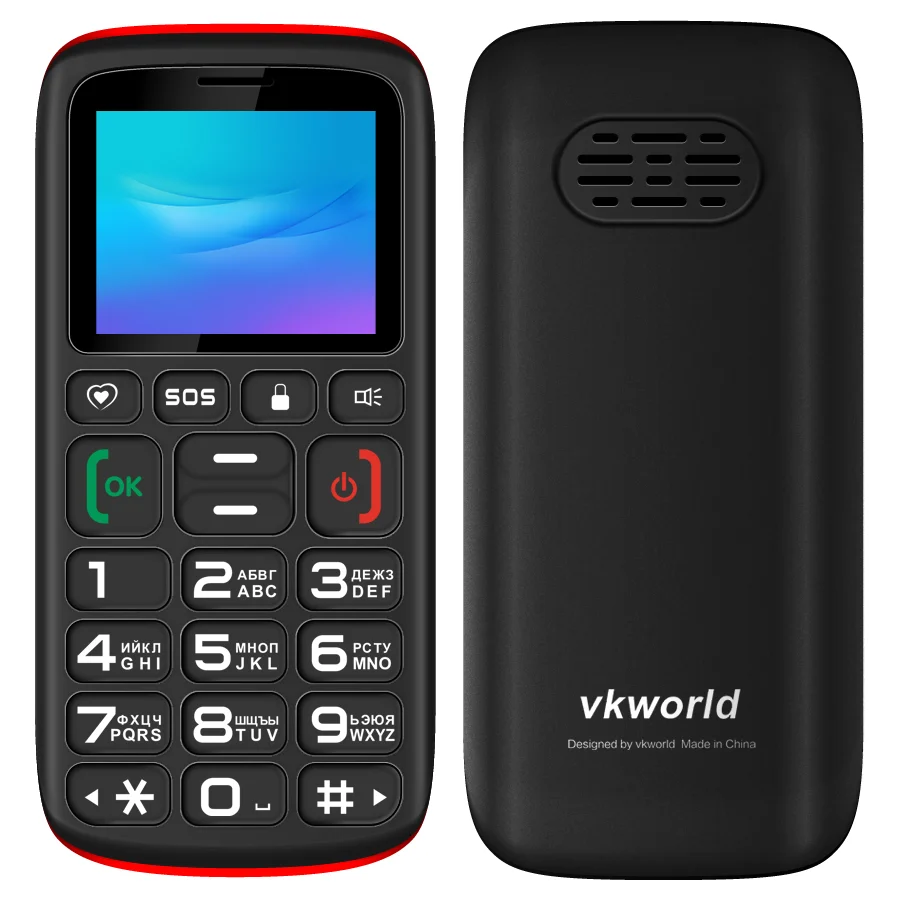VKworld Z3 Elder Phone 1 77 дюйма 1000 мАч аккумулятор фонарик SOS FM русская английская