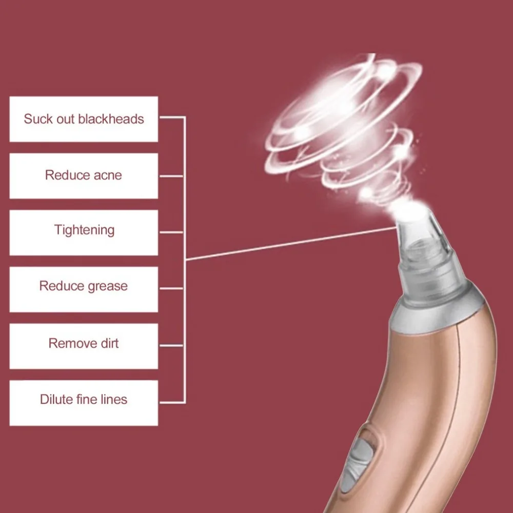 Удаление угрей Электрический вакуум для лица очиститель пор средство для удаления акне вакуум всасывания инструмент для ухода за кожей лица