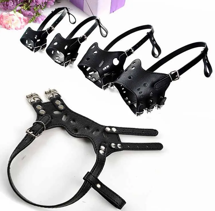 Luxury Leather Pet Dog Muzzle Adjustable Dog Mask Muzzle Grooming for Small large Dogs Anti Bite Safety and Breathable1