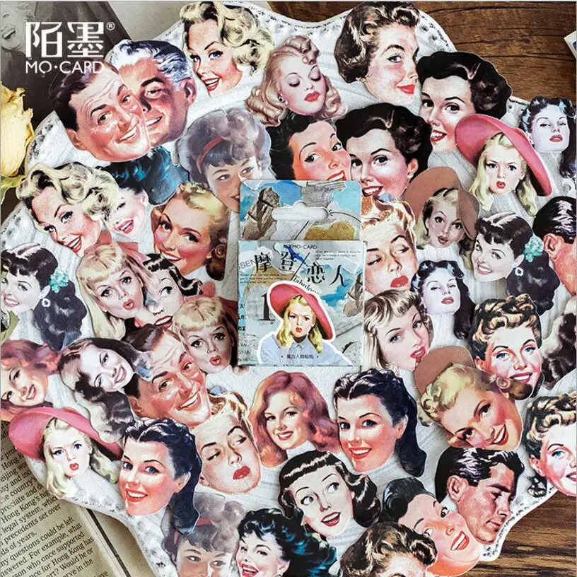 

46 pcs/box Happy beautiful girl mini paper stickers Diary decoration diy scrapbooking label seal Hand account sticker stationery