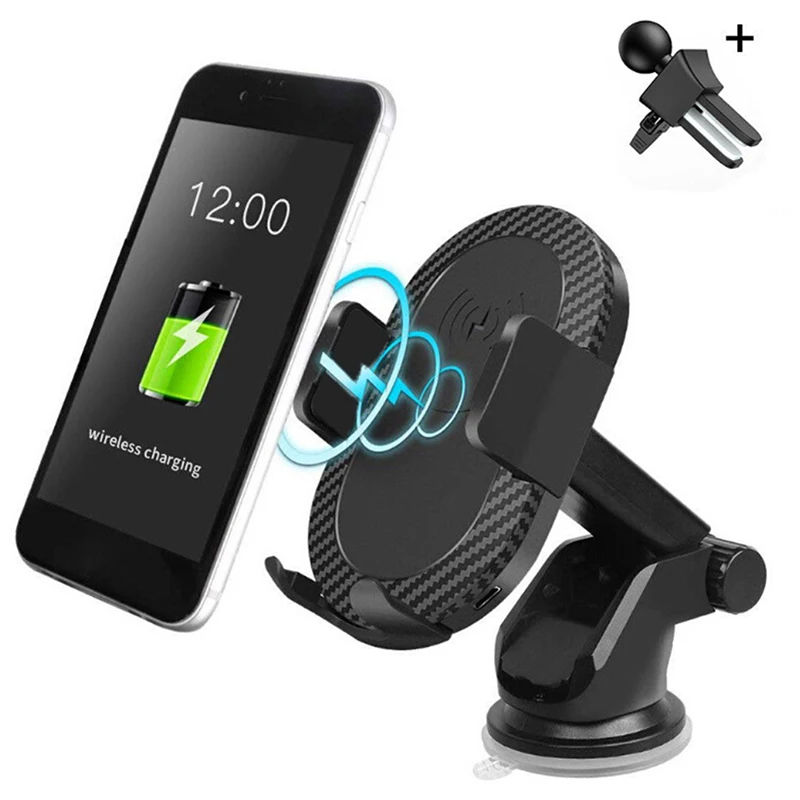 Car Mount Qi Wireless Charger For Iphone 8/8Plus/X/XR/XS/XS Max Mobile Phone Holder Stand Car Phone Holder Car Mount Qi Wireless Charger For Iphone 8/8Plus/X/XR/XS/XS Max Mobile Phone Holder Stand Car Phone Holder