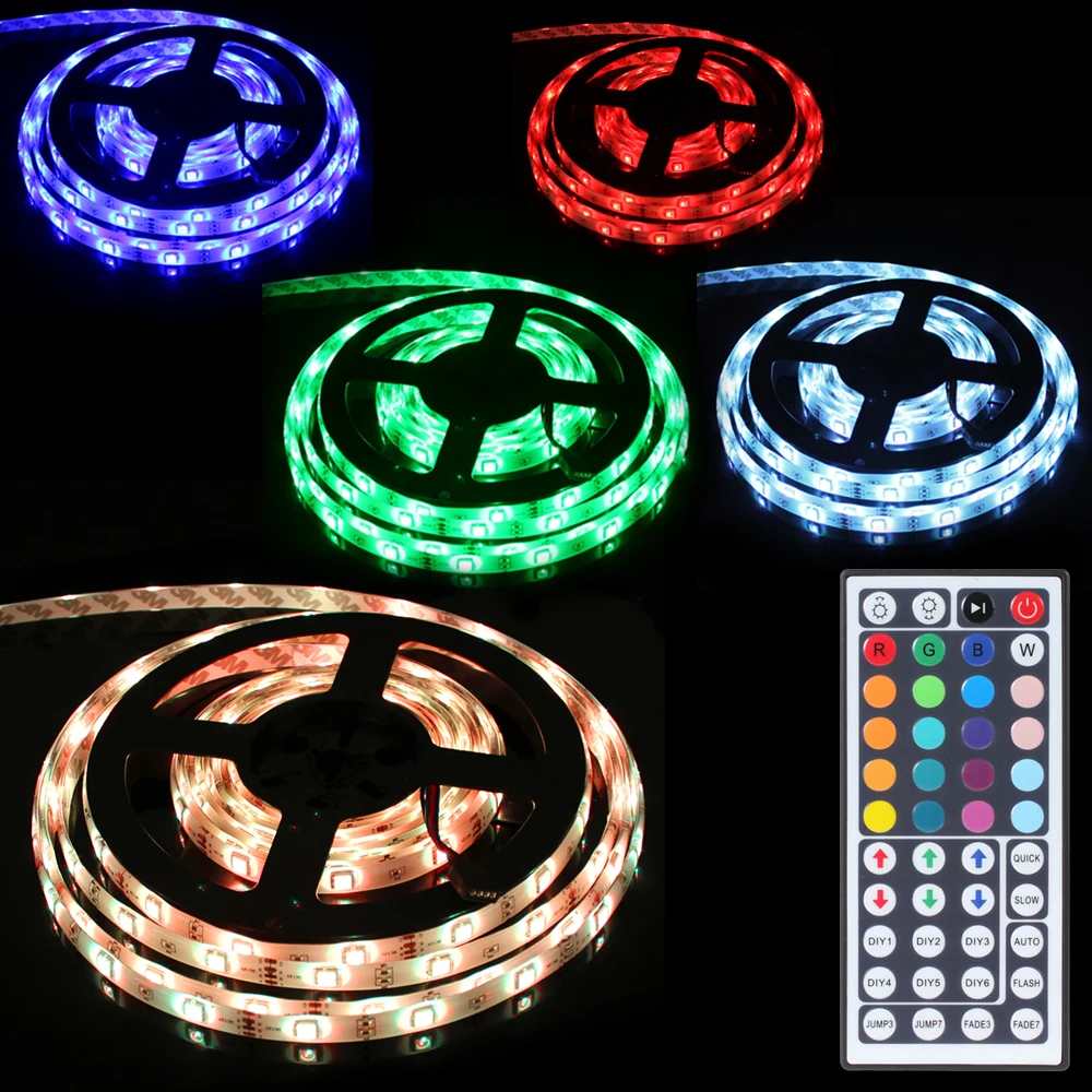 

5M/16.4feet 57W 300 x 5050 RGB LED 8 Light Pattern Waterproof Flexible Strip Light with Remote Controller for Hallways / Stairs