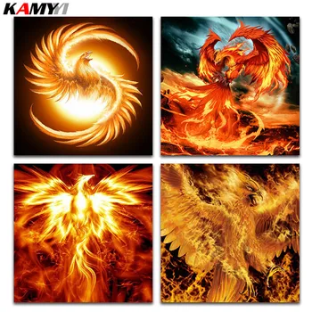 

5D DIY Diamond painting Cross stitch Sun god Full Square Diamond embroidery Phoenix Fantasy Round Diamond mosaic Cartoon bird