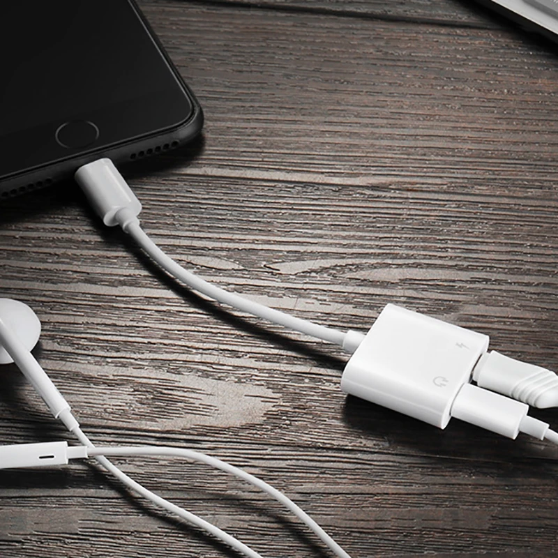 2 in 1 Audio Charger Adapter For iPhone 7 8 Plus Adapter For iPhone X XR XS Max Charging Headphone Adapter Cable Double Jack