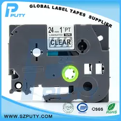 Производитель прямые продажи совместимый TZe-151 черный на прозрачном 24 мм этикетки для Ptouch Принтер этикеток с идеальной совместимости