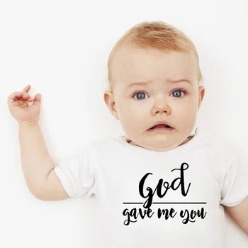 

God Gave Me You Baby Bodysuits Newborn Blank Short Sleeve 0-24 Months Boy White Body Bebes Roupa Baby Girl Clothing