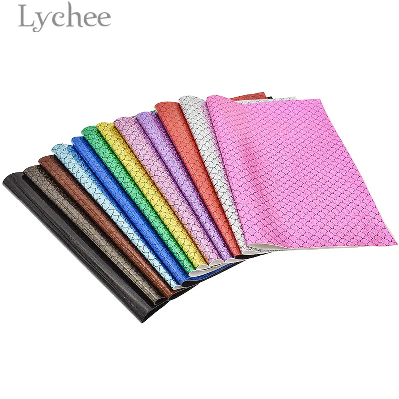 Lychee Life 21x29 см русалка блестящая искусственная ткань красочные синтетические
