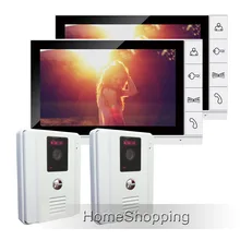 ENVÍO GRATIS Nuevo 9 pulgadas TFT Lcd de Video de La Puerta Teléfono Cámara timbre de la Puerta del Sistema de intercomunicación + 2 Blanco + 2 Monitores EN STOCK