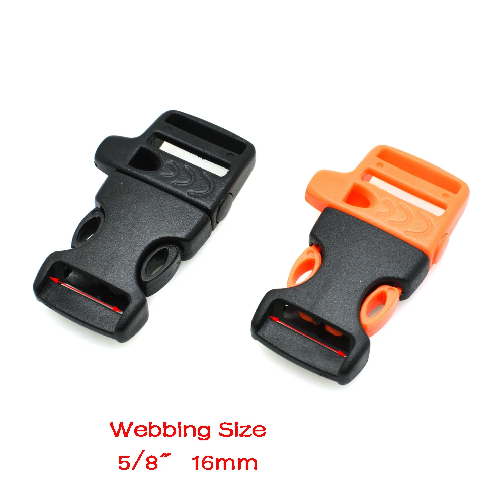 1000pcs 5/8"(15mm) Emergency Side Release Whistle Buckles For Paracord