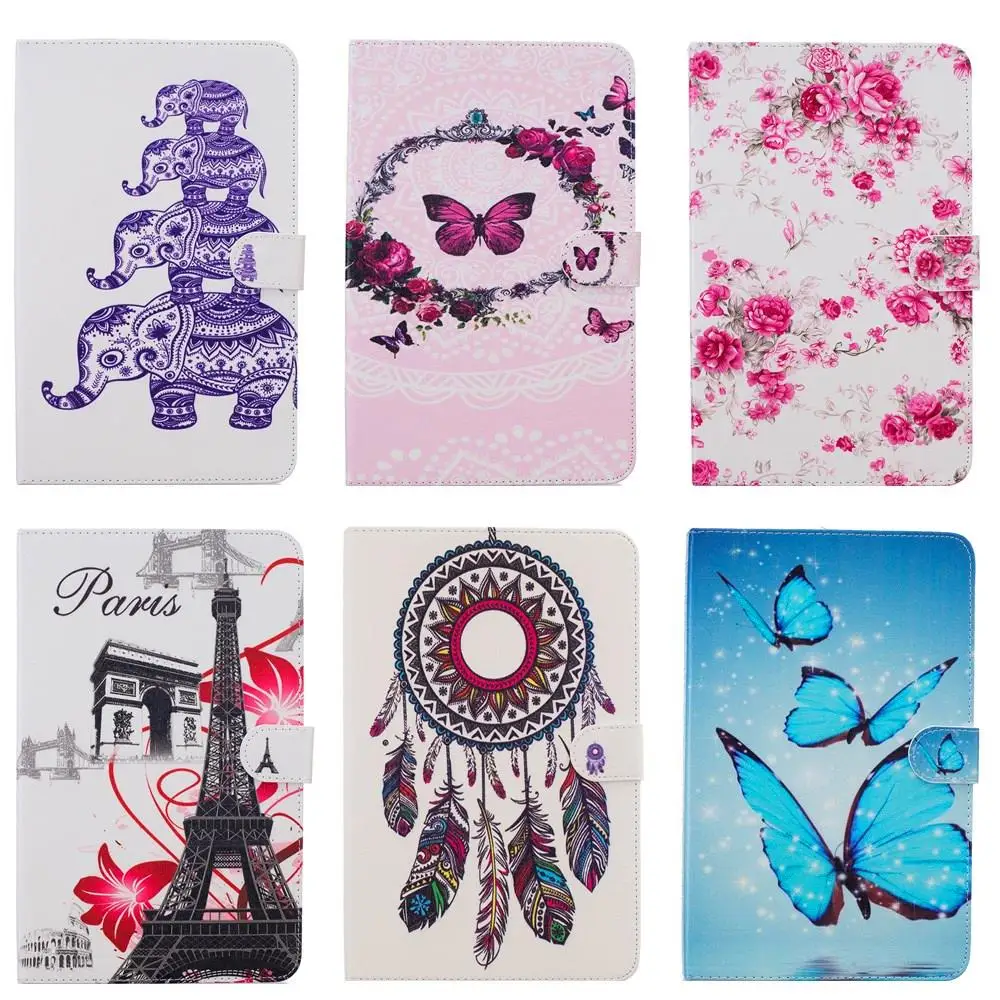 

Butterfly Owl Eiffel Tower Print PU Leather Case cover For Samsung Galaxy Tab3 7.0 Lite T110 T111 T113 T116 Tablet case #