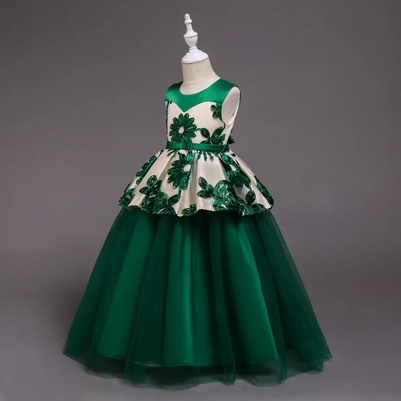 Kids Princess Girls Dresses Lace Tulle 3-14 Years Flower Pageant Dresses For Girls Wedding Birthday Dresses Kids Prom Dresses baby girl doll skirt