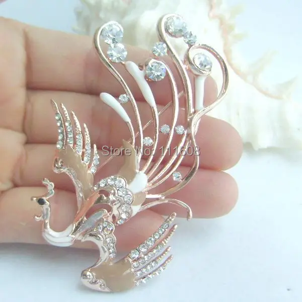 

Fashion Costume Jewelry Clear Rhinestone Crystal Phoenix Brooch Pin EE06355C4