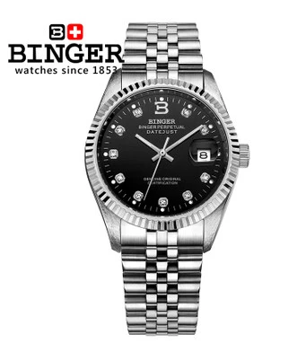 Brand Binger High Quality Military Watch Men Lovers Watches Fashion Luxury Automatic Stainless Steel Band Man Black Wristwatch