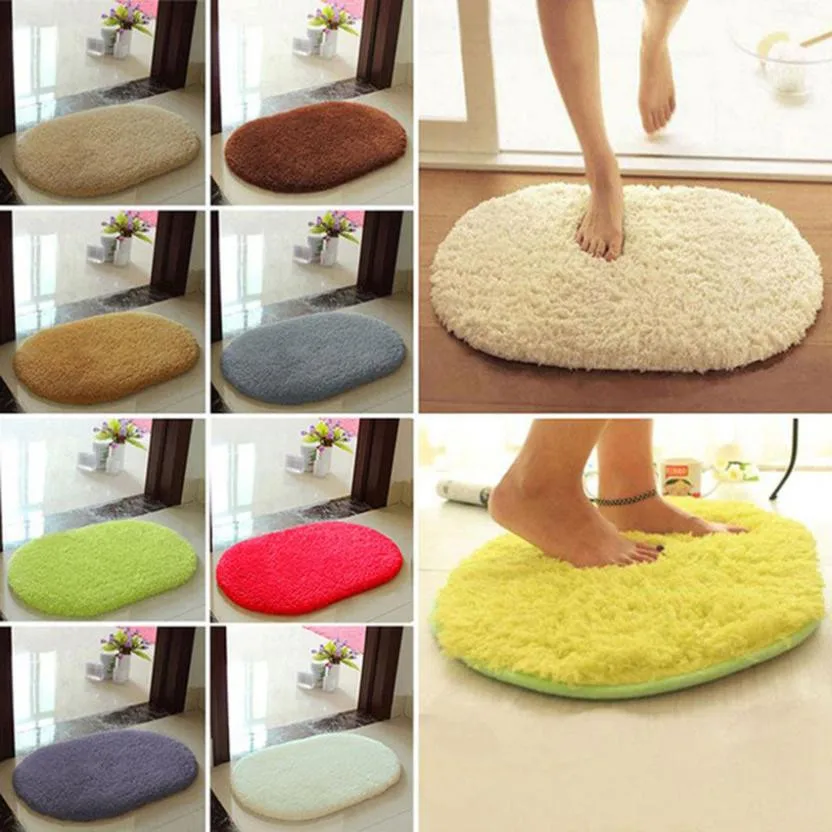 

30*40cm Anti-Skid Fluffy Shaggy Area Rugs Home Bedroom Bathroom Floor Door Mat Non Slip Modern Carpet Shaggy Rugs 1.2#10
