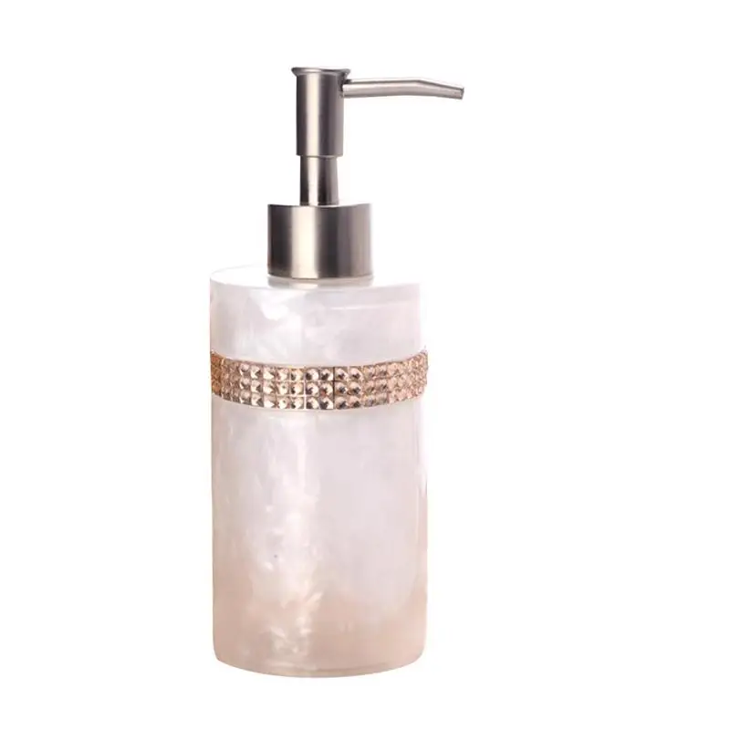 320 мл полимерный насос бутылка круглый многоразовый дозатор для лосьона и мыла дозаторы для дозирования шампуней жидкие масла для ванной комнаты - Цвет: Белый