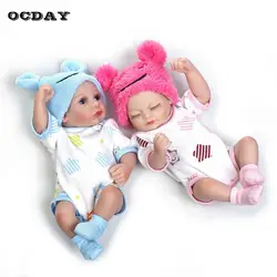 OCDAY 10 дюймов милые жив Lifelike всего тела силикона Reborn Baby куклы новорожденных Реалистичная Reborn для маленьких мальчиков девушка игрушки