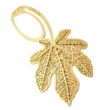

Affordable 5pcs Gold Maple Leaf Bookmark sheet metal gift souvenir book reading various forms