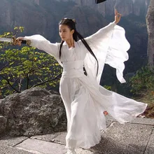 Высокое качество Классический hanfu костюм Китайский народный танец белый/красный/розовый костюмы для фильмов