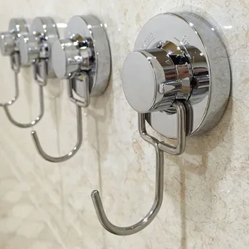

Stainless Steel Removable Vacuum Suction Cup Sucker Shower Towel Hanger Bathroom Kitchen Wall Door Single Double Three Hooks