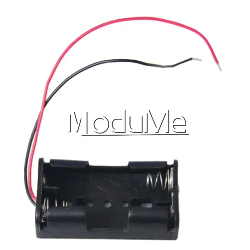 

10PCS Plastic Battery Case Storage Box Holder with Wire Leads for 2 X AA 3.0V 2AA