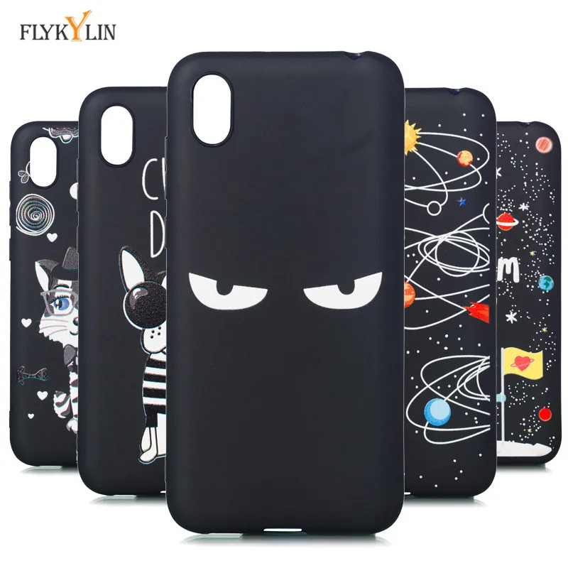 Silicone Phone Case on For Huawei Y5 2019 Cover for Coque Honor 8S Cartoon Starry Sky Moon Cat Ultra Thin Soft Cases |