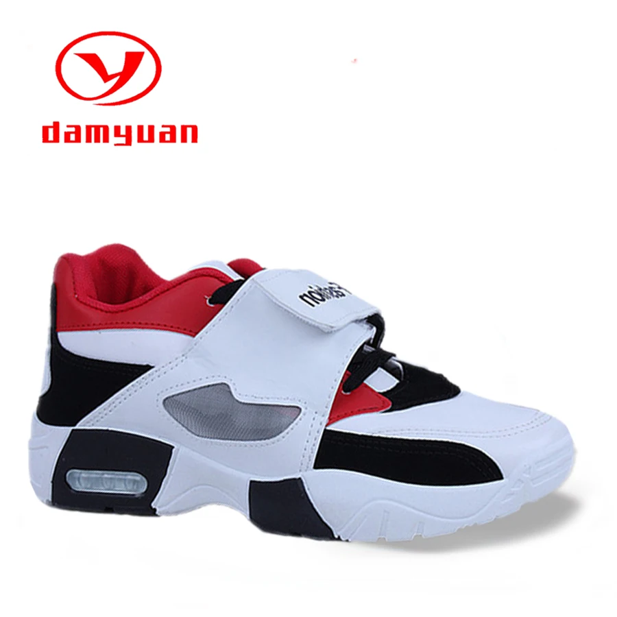 Décontractées Conception Couleur Patchwork Marche Épaisse De Semelle Jogging Chaussures blanc rouge Velcro Bloc Noir Sqdw6d0