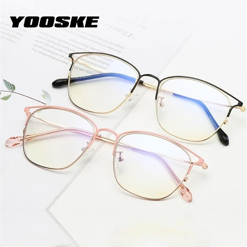 

YOOSKE Anti Blue Light Glasses Cat Eye Eyeglasses Frames Women Computer Protection Eyewear Optical Spectacles Myopia Frame