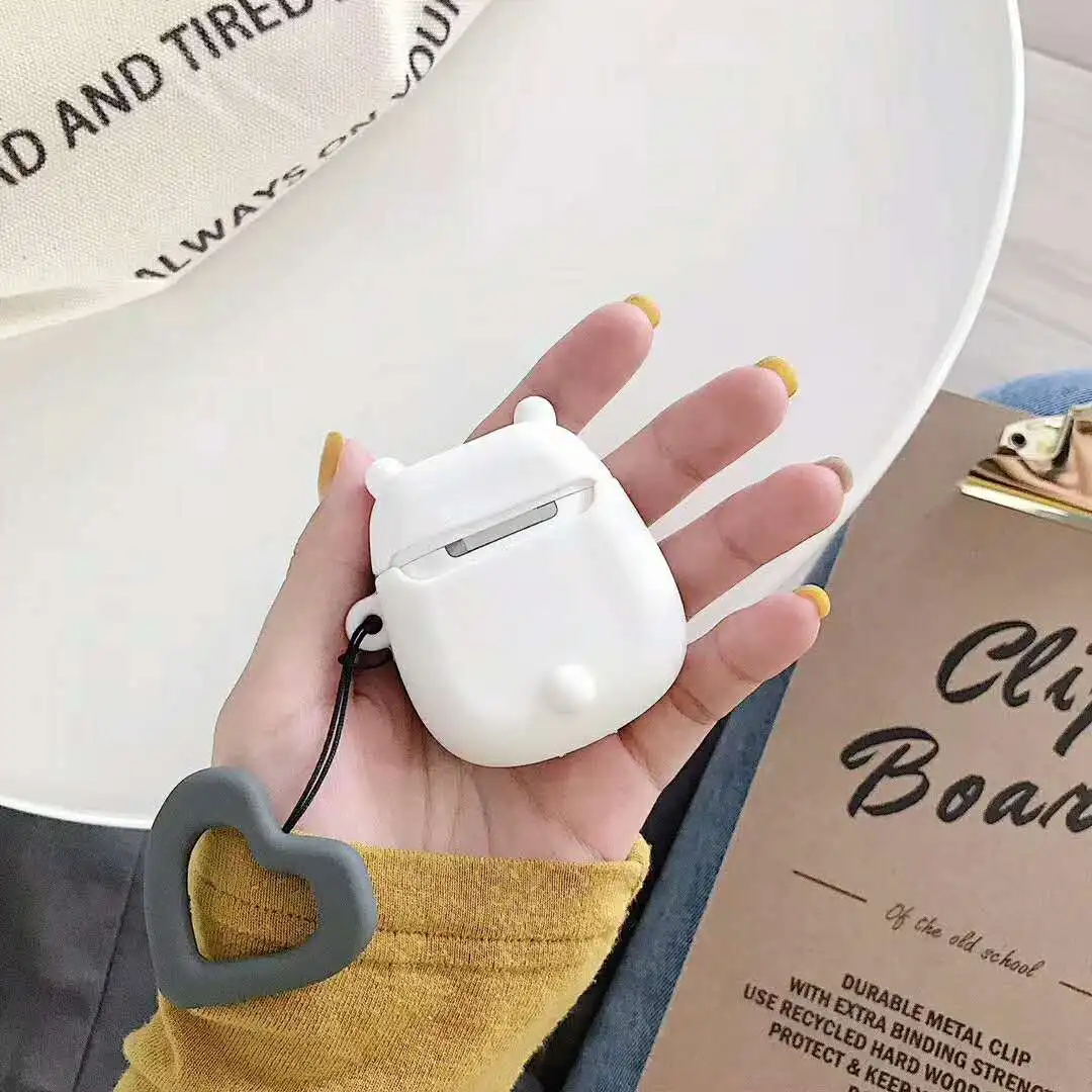Японский милый мультфильм Мы Голые Медведи силиконовый Bluetooth чехол для наушников для Airpods модное противоударное кольцо сердце Зарядка крышка коробка