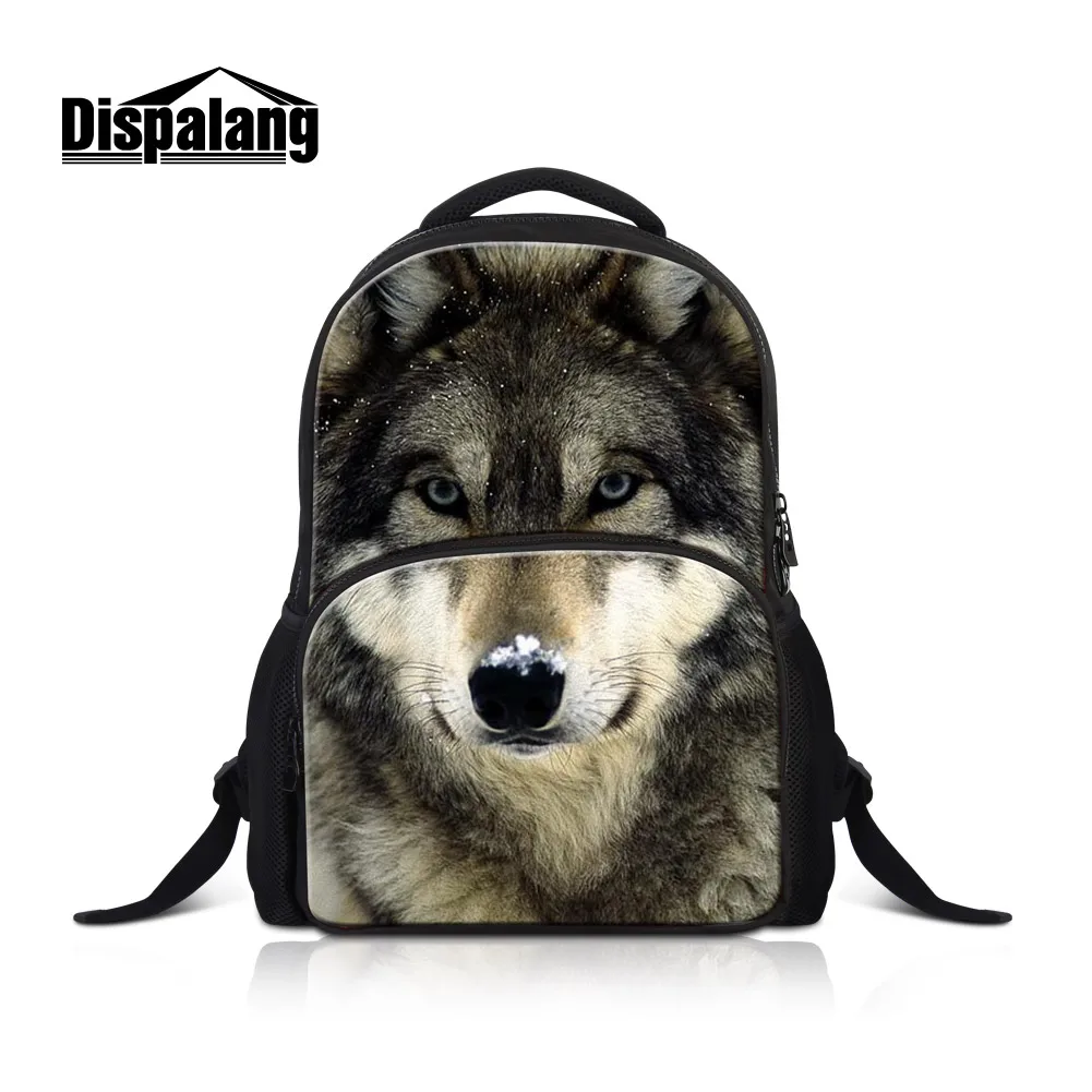 Dispalang Animal Wolf Printed Laptop Backpack For Teenagers Tiger Lion