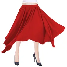 Модная женская взрослая длинная юбка для танцев, современный литургический танцевальный костюм, несимметричная плиссированная балетная юбка для латинских танцев