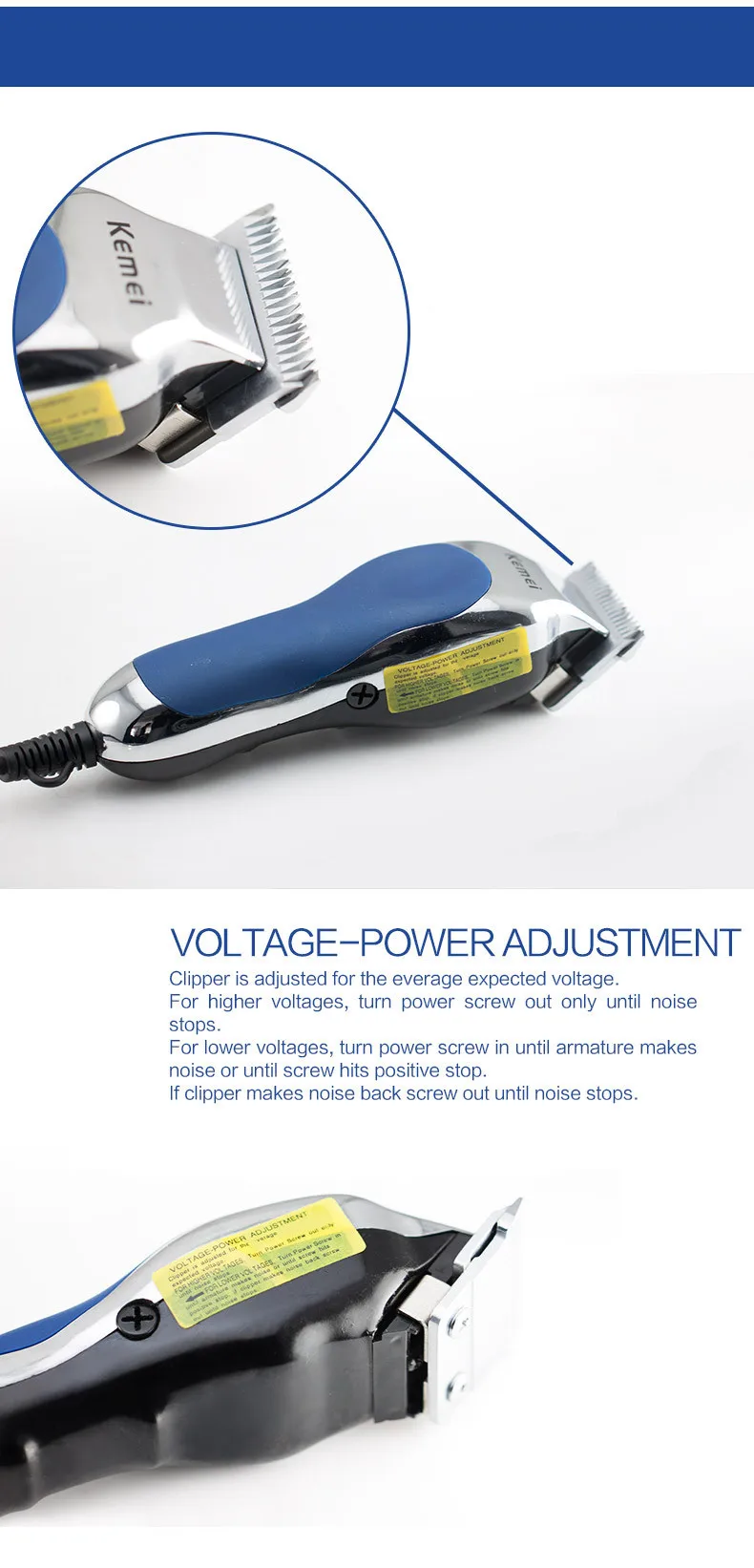 Kemei 20W Big Power Animal Hair Clipper For Pet Cutter Professional