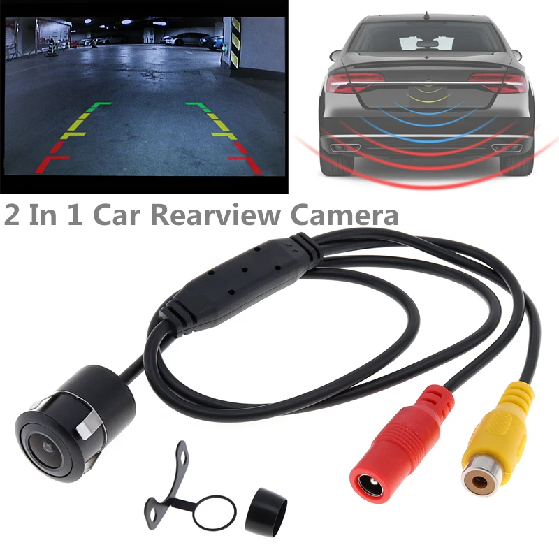 

Intelligent Reversing Trajectory Waterproof Car Rearview Camera Wide Angle with Parking Lines & 18.5mm Glass Lens