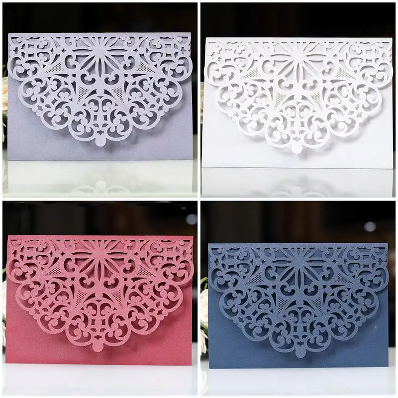  10PCS New Laser Cut Hollow Cover Wedding Invitations Cards Greeting Cards Business Simple Style Inv - 32932144098