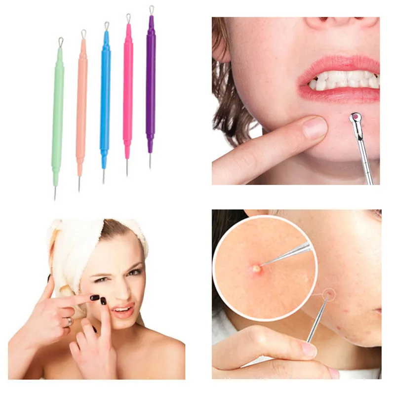 

1PC Double-end Acne Blackheads Acne Extractor Needles Set Facial Beauty Care Acne Remover Tool Acupuncture Needles