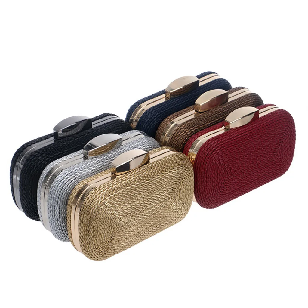 

Women Weaving Evening Handbags Party Sparkly Clutch Purse Shoulder Cross Bag Pure bag for 2019