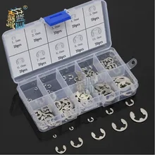 Kit contenant un assortiment de circlips en acier inoxydable, 120 ou 200 pièces, M1,5~M10, bague de retenue, pour fixation d'arbre, rondelle