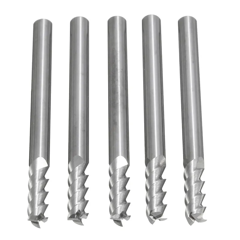 4MM X 50MM 3-FLUTE HRC45 Al AND Cu CTR CUTTING 45° HELIX CARBIDE FLAT ENDMILL 5x