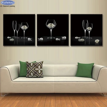 

diy Diamond Painting 3 Pcs/set Abstract Red lines 3D Diamond Embroidery cross stitch mosaic crafts gift Full Square Rhinestone