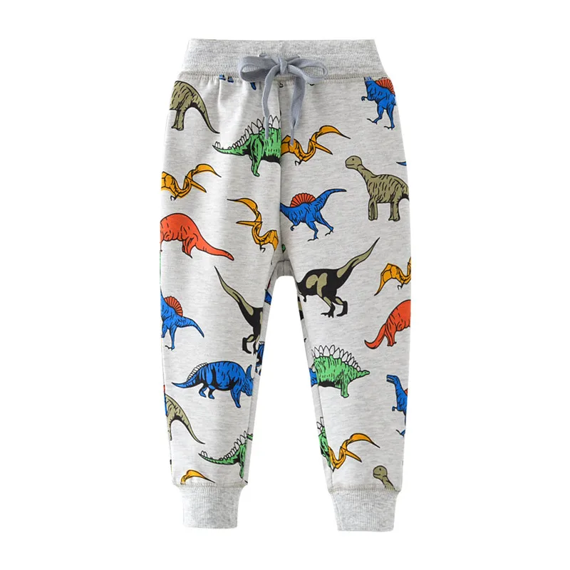 Модные повседневные длинные штаны с принтом динозавра для маленьких мальчиков повседневные длинные штаны для мальчиков детская одежда штаны для мальчиков с героями мультфильмов - Цвет: FG7076
