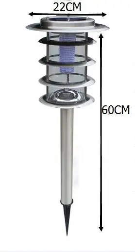 Открытый свет аварийная экономия нержавеющая сталь лампа для газона на солнечной энергии газон садовый Нержавеющая сталь торшер