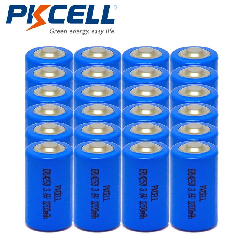 

24pcs PKCELL ER14250 3.6V 1200mAh Li-SCLO2 Lithium Non-recharged Battery Batteries for PLC With Fillet
