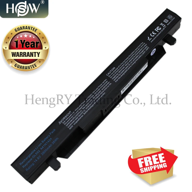 Аккумулятор HSW A41N1424 для ноутбука ASUS ROG ZX50 ZX50J ZX50JX ZX50V ZX50VW GL552 GL552J GL552JX GL552V 14 8 в 2600