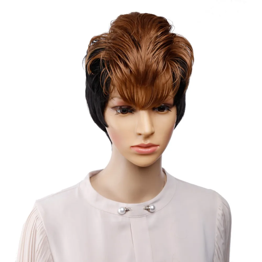Амир синтетический парик короткие вьющиеся волосы парики для женщин парик с взрыва черный и коричневый блонд парик косплей