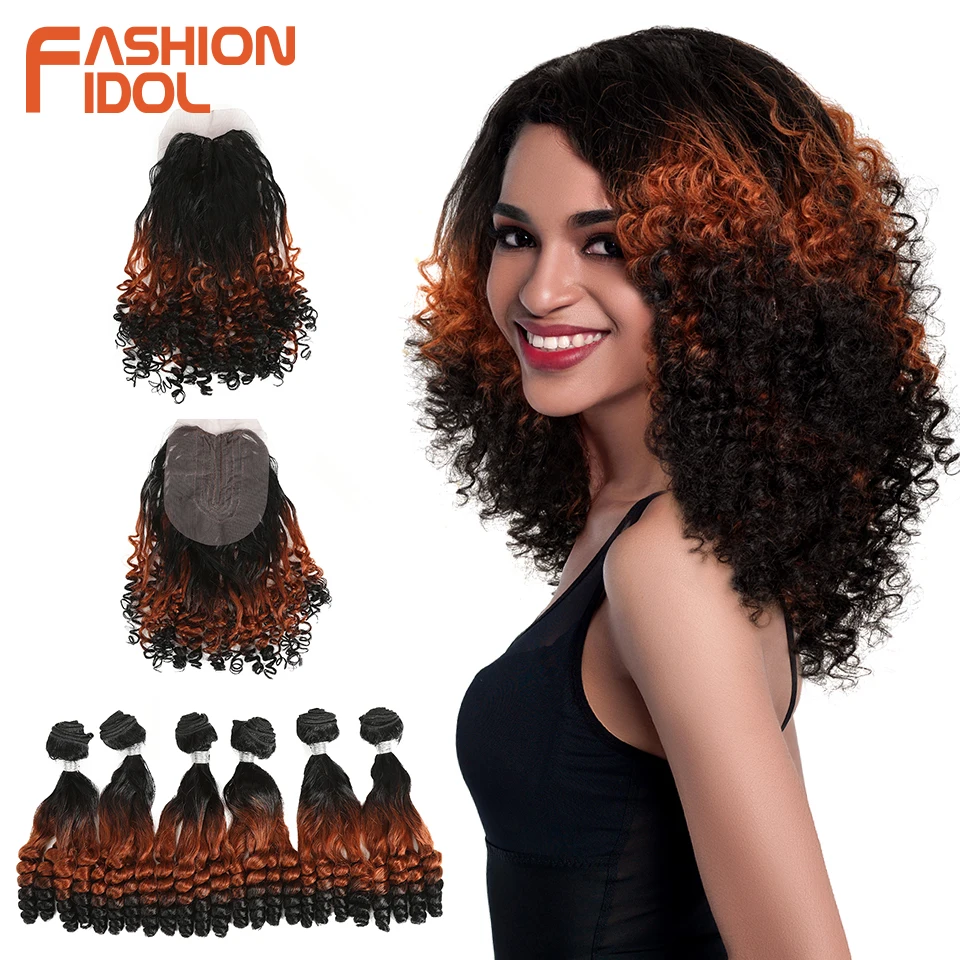 Fashion Idol Afro Kinky Curly Hair Bundles 14inch 7pieces Lot