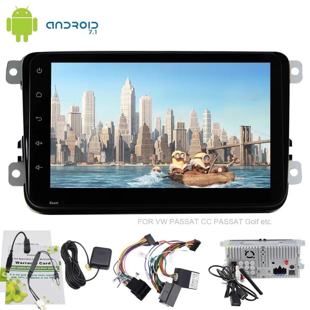 EinCar 8 ''Восьмиядерный Android 7 1 автомобильный стерео gps навигация AM/FM радио